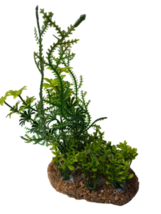 Green Plant With Sand Base, 4 Inch Tall, Artificial Aquarium &amp; Fish Tank Decor - £15.60 GBP