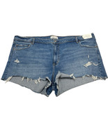 Abercrombie &amp; Fitch Shorts Womens 37 The Mom High Rise Distressed Denim ... - $44.40 CAD