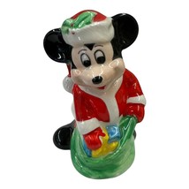 Disney Mickey Santa With Gifts Christmas Figurine Ceramic 3.5&quot; Japan Par... - £7.88 GBP