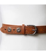 Concho Studded Vegan Leather Western Cowgirl Belt Camel Brown - €21,29 EUR