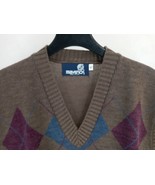 VTG Maverick Size XL Unisex Argyle Pattern Pullover Vest Brown w/  Multi... - $19.53 CAD