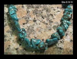 Genuine Chunky TURQUOISE NUGGETS NECKLACE - 16 1/2 inches - FREE SHIPPING - £51.94 GBP