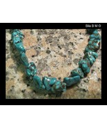 Genuine Chunky TURQUOISE NUGGETS NECKLACE - 16 1/2 inches - FREE SHIPPING - £52.11 GBP