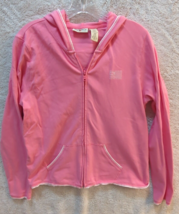 Polo Jeans Ralph Lauren women&#39;s cotton full zip pink hoodie L large flag logo - £11.86 GBP