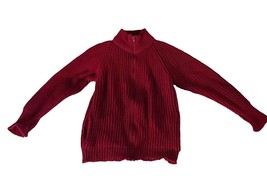 Rosso Lana Completo Maglione Zip USA Fatto 1970&#39;s - £50.28 GBP