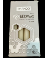 Parnoo Beeswax Candles 12 Pack 6 Hour Burn Time 100% Natural Creamy White 7.25" - $22.77