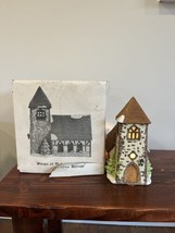 Vintage Retro 80s Department 56 Shops Dickens Village Lighted Stone Church - $23.75