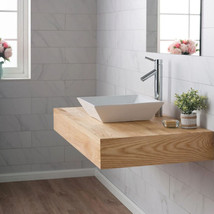 16.5&#39;&#39; White Modern Bathroom Ceramic Vessel Sink Chrome Faucet Drain Com... - £88.63 GBP