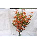 22&quot;  BUSH ARTIFICIAL FLOWERS ( TYPE UNKNOWN) ORANGE FALL COLORS   (TAPSC... - $8.86