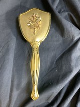 Vintage Gold Flower Vanity Hand Held BRUSH - £10.12 GBP