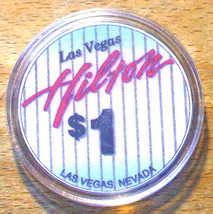(1) $1. Las Vegas Hilton Casino Chip - 1994 - Las Vegas, Nevada - £9.40 GBP