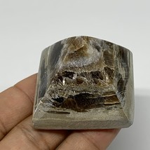 62.9g, 1.3&quot;x1.6&quot;x1.7&quot; Chocolate/Gray Onyx Pyramid Gemstone @Morocco, B19025 - £5.10 GBP