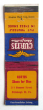 Curtis Shoes for Men - Pittsburgh, Pennsylvania 20 Strike Matchbook Cover PA - £1.37 GBP