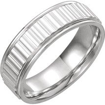 Platinum 6 MM Directional Pattern Wedding Band - £1,201.27 GBP+