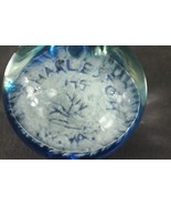 KANAWHA Studio Art Glass Aqua Blue PAPERWEIGHT 175th Anniversary Charles... - £35.07 GBP