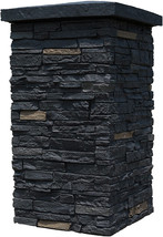 NextStone Slatestone 16&quot; x 16&quot; x 30&quot; Faux Polyurethane Stone Column Wrap - Onyx - £123.41 GBP