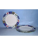 RO Gregg Welcome Winter 4116 4 Dinner Plates 1998 Snowmen Tree Mittens S... - $20.00