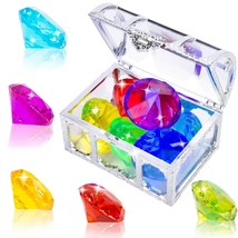 Diving Gem Pool Toy Colorful Big Diamond Set With Treasure Pirate Box Su... - £10.38 GBP