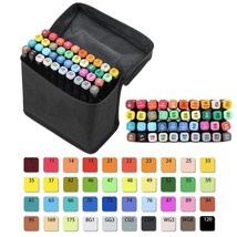 Artistic Dual Tip Marker Pens Set - 40 Vibrant Colors for Sketching, Coloring, P - £41.98 GBP