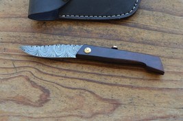 damascus real handmade beautiful folding knife From The Eagle Collection M6509 - $29.69