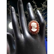 Gorgeous adjustable cameo vintage ring - £22.15 GBP