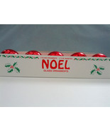 Vintage 5 round red glass mercury Christmas ornaments NOEL made in USA - $22.72