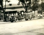Antique Firetruck Driving Down Street Black and White Photo - £14.19 GBP