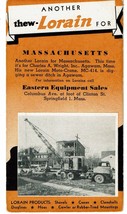 thew Lorain Agawam Massachusetts Crane Eastern Equipment Advert ink blot... - $14.84
