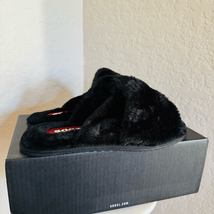 Sorel Go Mail Run Faux Fur Cotton Slippers, Cozy House Shoes , Black, Si... - $79.00