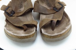 Mephisto Sz 38 M Brown Flip Flop Leather Women Sandals - £22.94 GBP