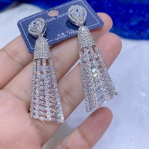 New AAA Fashion Cubic Zirconia Drop Earrings Exaggerated Earrings Unique... - £39.46 GBP