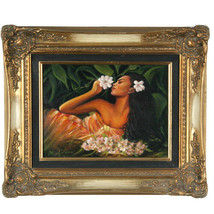 &quot;Tahitian Beauty w/ Flowers&quot; By Anthony Sidoni Signed Oil on Canvas - £8,258.56 GBP