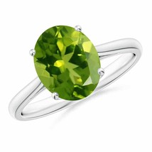 ANGARA 10x8mm Natural Solitaire Peridot Cocktail Ring in Silver for Women, Girls - £276.61 GBP+