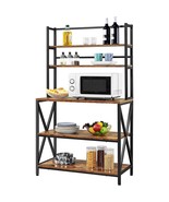 Modern Industrial Metal Wood Bakers Rack Kitchen Storage Shelf - €167,16 EUR