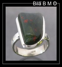 Rare Bloodstone Ring In Sterling Silver   Size 7 1/4 - £99.79 GBP