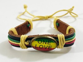 Bob Marley ONE LOVE Bracelet Leather Band (adjustable) - £11.58 GBP