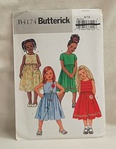 Old Vintage 2004 Butterick B4174 Sewing Pattern Girls Dresses Sizes 6 7 & 8 - $6.92