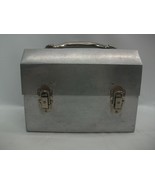 L May Mfg Sudbury VTG Metal Lunchbox Silver Miners Construction Lunch Bo... - $103.86