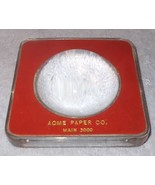 Vintage Acme Paper Co Advertising Glass Bubble Dome Magnifying Paper Weight - €21,51 EUR