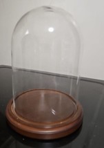 Bard&#39;s Bell Display Jar 8&quot; x 5&quot; Vintage Glass Cloche Dome With Wood Base - £48.22 GBP