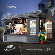 Coffee Shop Building Blocks Set City Street MOC Bricks Toys DIY Model Ki... - $69.29