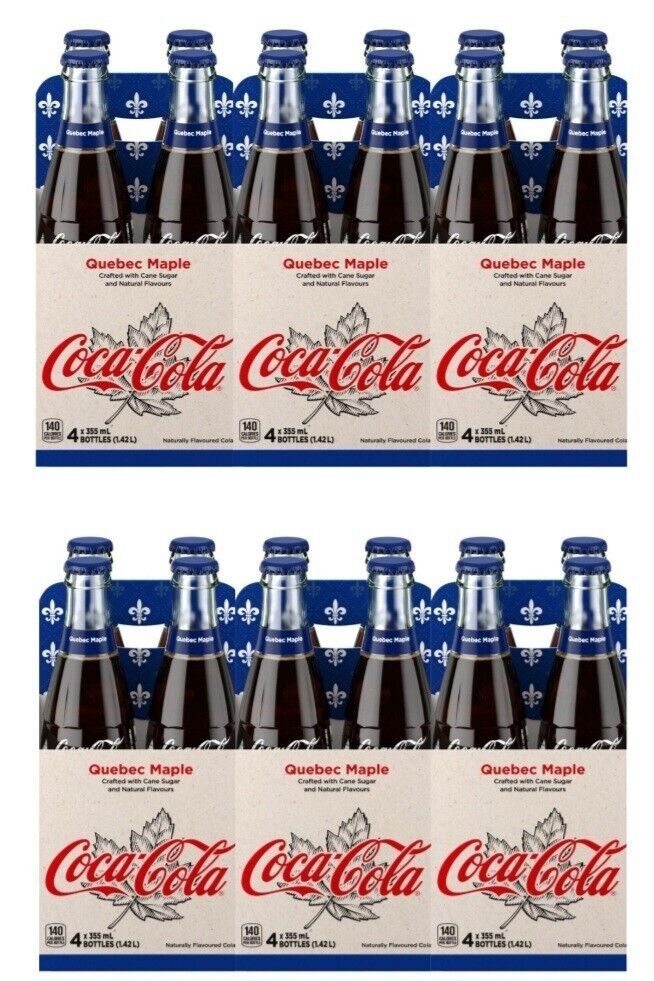 Primary image for 48 Bottles of Coca-Cola Coke Quebec Maple Flavored Soft Drink 355ml Each