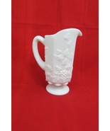 Vintage Westmoreland Milk Glass Pitcher, Paneled Grapes Pattern, 8&quot; 30 oz - £27.25 GBP