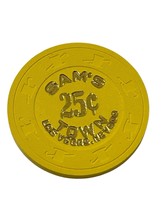80s Sam&#39;s Town Casino Las Vegas Nevada 25 Cent Chip 1986 Yellow w/Gold L... - $144.01 MXN
