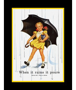 Vintage 1941 Morton Salt Poster Print, Kitchen Wall Art, When it Rains i... - £17.29 GBP+