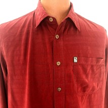 Original Island Sport Large Aloha Hawaiian  Long Sleeve Burgundy Shirt - £32.06 GBP