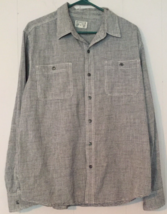 Converse One Star men L button-up shirt 100%cotton gray/white striped po... - £10.91 GBP
