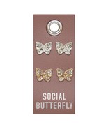Santa Barbara Design Studio Silver Stud Earrings - Social Butterfly (Pac... - £8.95 GBP