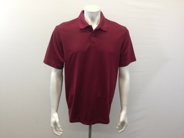 Haggar Men&#39;s Large Short Sleeve Red Polyester Polo Shirt - $9.88