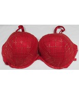 Victoria&#39;s Secret Dream Angels PUSH-UP RED GOLD ACCENT LACE Bra Size 40D - $107.32 CAD